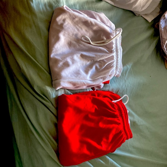 Two pairs of Women’s basketball shorts size small reversible red and white - Picture 2 of 6